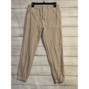 American Eagle Outfitter Women's Jogger Cargo Pants Size 4 Tan Khaki Drawstring